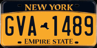 NY license plate GVA1489
