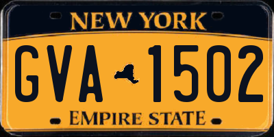 NY license plate GVA1502