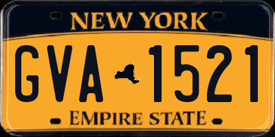 NY license plate GVA1521