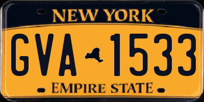 NY license plate GVA1533