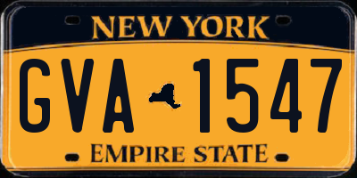 NY license plate GVA1547