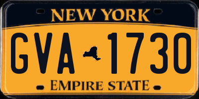 NY license plate GVA1730