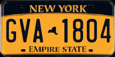 NY license plate GVA1804