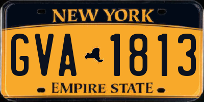 NY license plate GVA1813