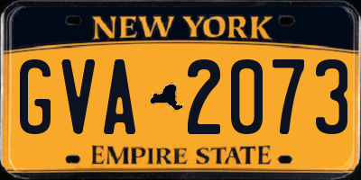 NY license plate GVA2073
