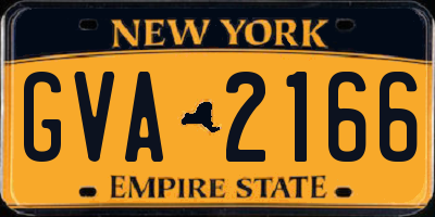 NY license plate GVA2166