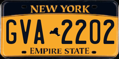 NY license plate GVA2202