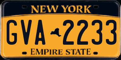 NY license plate GVA2233