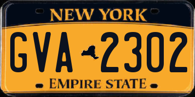 NY license plate GVA2302