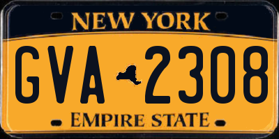 NY license plate GVA2308