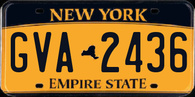 NY license plate GVA2436