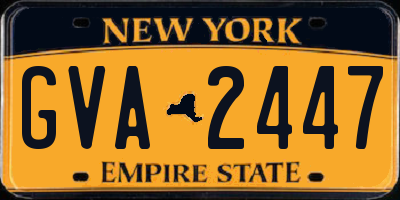 NY license plate GVA2447