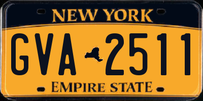 NY license plate GVA2511