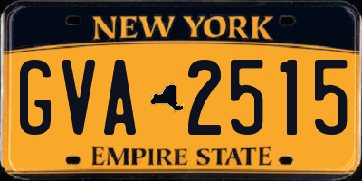 NY license plate GVA2515