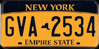 NY license plate GVA2534