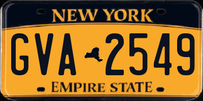NY license plate GVA2549