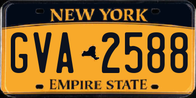 NY license plate GVA2588