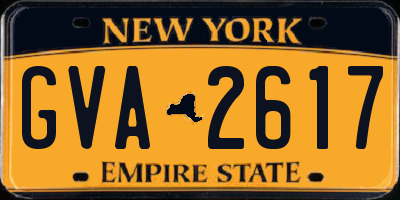 NY license plate GVA2617