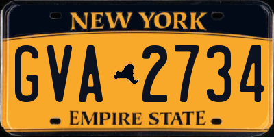 NY license plate GVA2734
