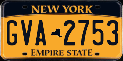 NY license plate GVA2753