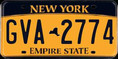 NY license plate GVA2774