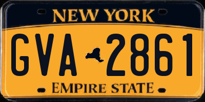 NY license plate GVA2861