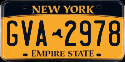 NY license plate GVA2978