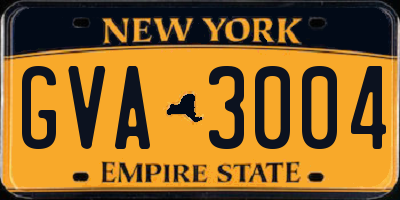 NY license plate GVA3004