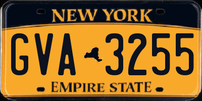 NY license plate GVA3255