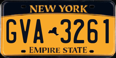 NY license plate GVA3261