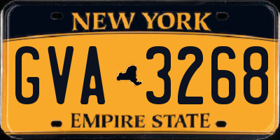 NY license plate GVA3268