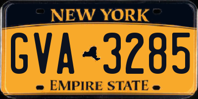 NY license plate GVA3285