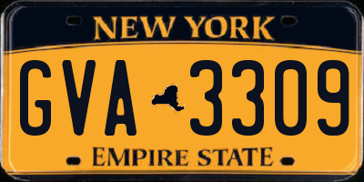 NY license plate GVA3309
