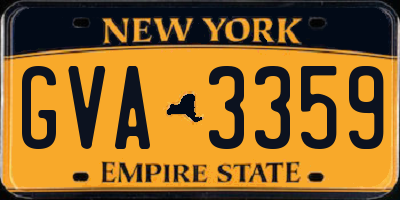 NY license plate GVA3359