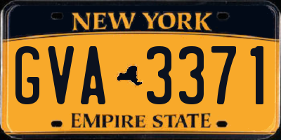 NY license plate GVA3371