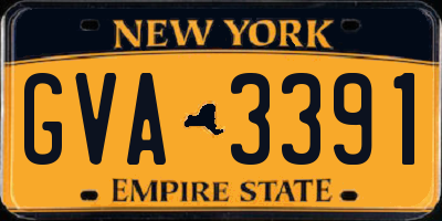 NY license plate GVA3391