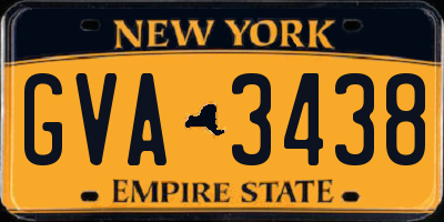 NY license plate GVA3438