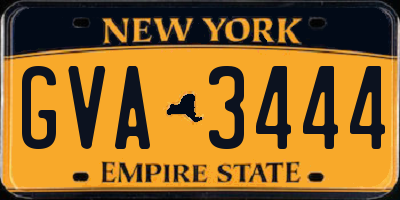 NY license plate GVA3444