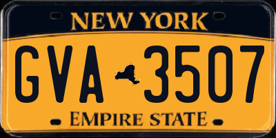 NY license plate GVA3507