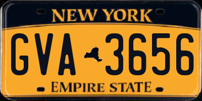 NY license plate GVA3656