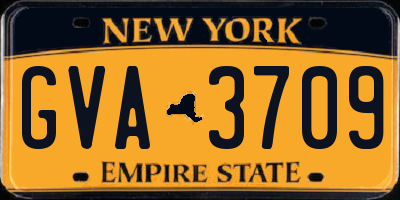 NY license plate GVA3709
