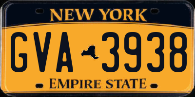 NY license plate GVA3938