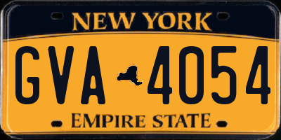 NY license plate GVA4054