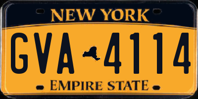 NY license plate GVA4114