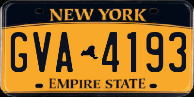 NY license plate GVA4193