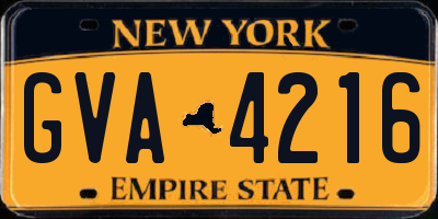 NY license plate GVA4216