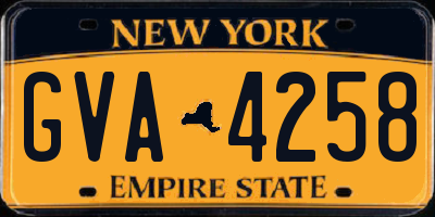 NY license plate GVA4258