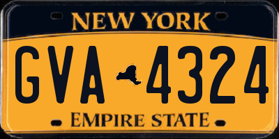 NY license plate GVA4324