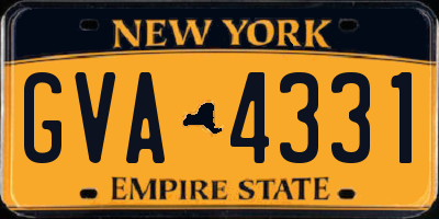 NY license plate GVA4331