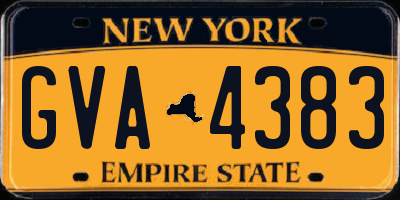 NY license plate GVA4383